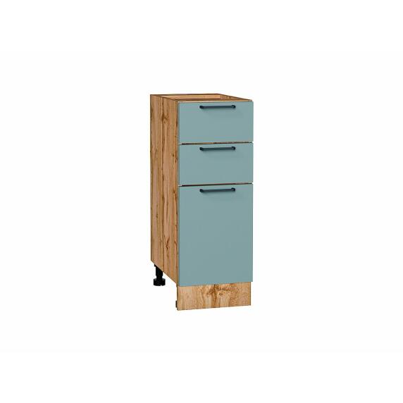 Шкаф нижний с 3-мя ящиками Флэт Grey-green In 2S/Дуб Вотан 816*300*478