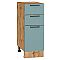Шкаф нижний с 3-мя ящиками Флэт Grey-green In 2S/Дуб Вотан 816*300*478 Шкаф нижний с 3-мя ящиками Флэт Grey-green In 2S/Дуб Вотан 816*300*478