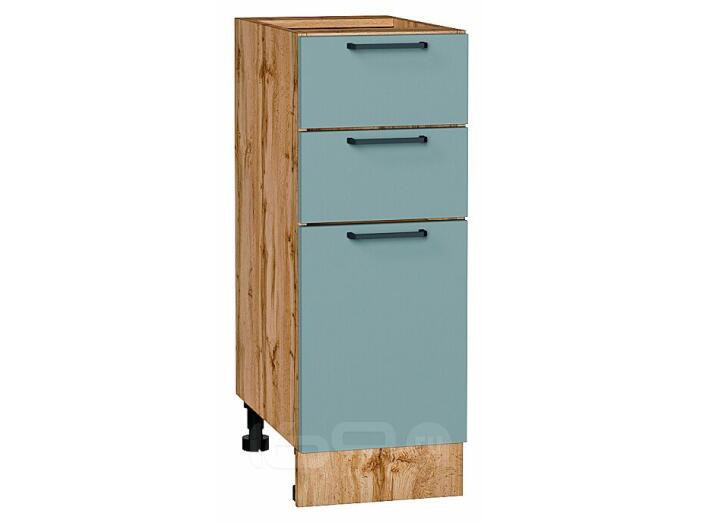 Шкаф нижний с 3-мя ящиками Флэт Grey-green In 2S/Дуб Вотан 816*300*478