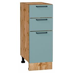 Шкаф нижний с 3-мя ящиками Флэт Grey-green In 2S/Дуб Вотан 816*300*478