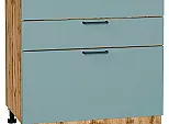 Шкаф нижний с 3-мя ящиками Флэт Grey-green In 2S/Дуб Вотан 816*800*478