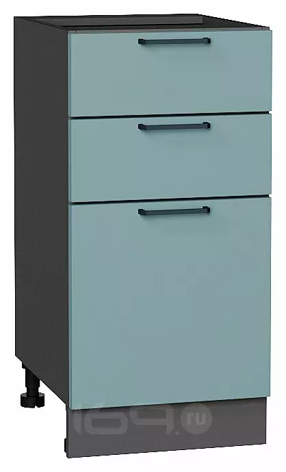 Шкаф нижний с 3-мя ящиками Флэт Grey-green In 2S/Graphite 816*400*478
