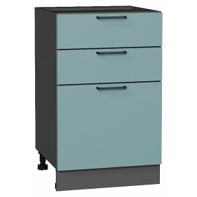 Шкаф нижний с 3-мя ящиками Флэт Grey-green In 2S/Graphite 816*500*478