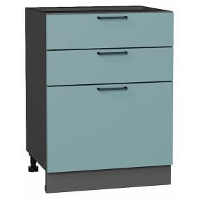 Шкаф нижний с 3-мя ящиками Флэт Grey-green In 2S/Graphite 816*600*478