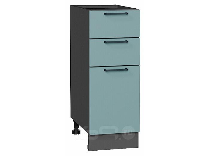 Шкаф нижний с 3-мя ящиками Флэт Grey-green In 2S/Graphite 816*300*478