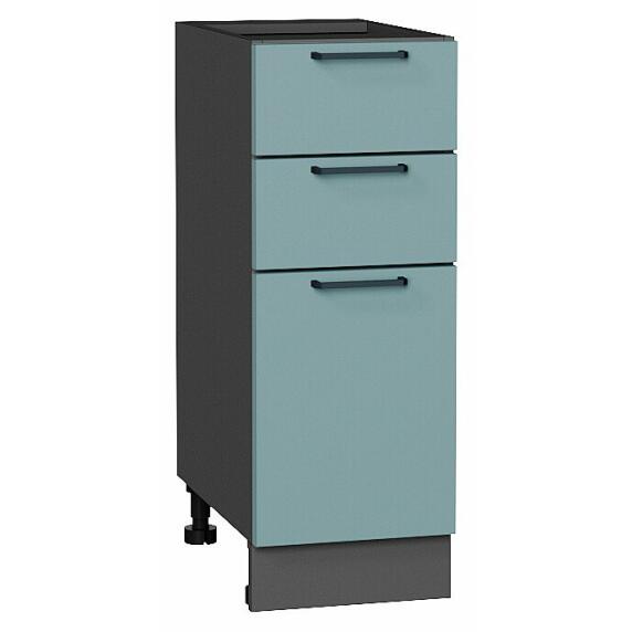 Шкаф нижний с 3-мя ящиками Флэт Grey-green In 2S/Graphite 816*300*478