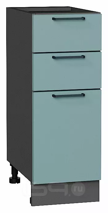 Шкаф нижний с 3-мя ящиками Флэт Grey-green In 2S/Graphite 816*300*478