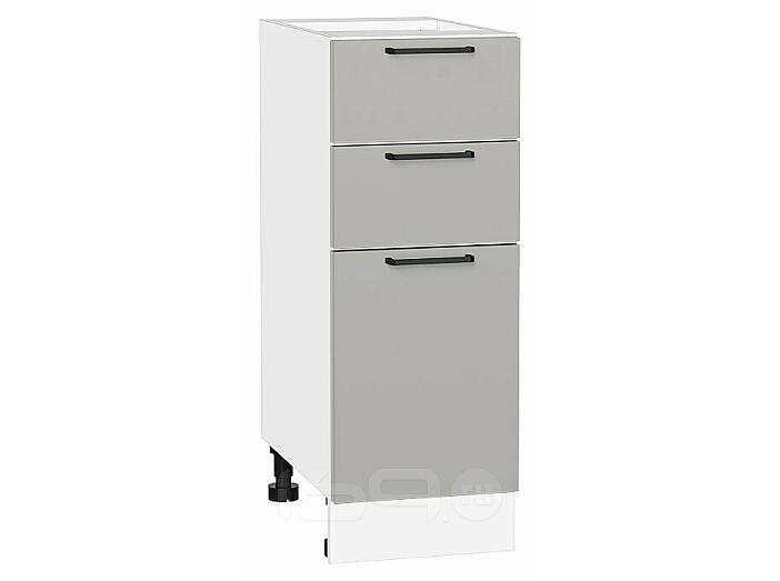Шкаф нижний с 3-мя ящиками Флэт Light Grey In 2S/Белый 816*300*478
