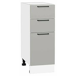 Шкаф нижний с 3-мя ящиками Флэт Light Grey In 2S/Белый 816*300*478