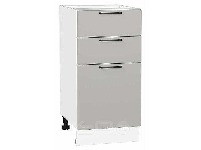 Шкаф нижний с 3-мя ящиками Флэт Light Grey In 2S/Белый 816*400*478