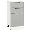 Шкаф нижний с 3-мя ящиками Флэт Light Grey In 2S/Белый 816*400*478