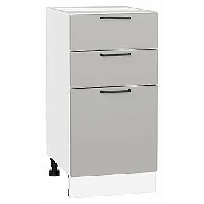 Шкаф нижний с 3-мя ящиками Флэт Light Grey In 2S/Белый 816*400*478