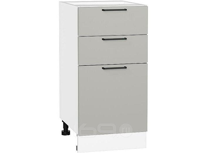 Шкаф нижний с 3-мя ящиками Флэт Light Grey In 2S/Белый 816*400*478