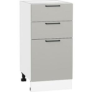 Шкаф нижний с 3-мя ящиками Флэт Light Grey In 2S/Белый 816*400*478