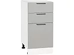 Шкаф нижний с 3-мя ящиками Флэт Light Grey In 2S/Белый 816*400*478