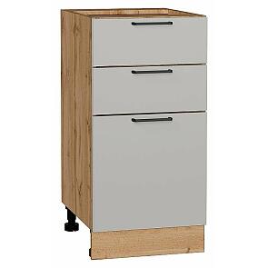 Шкаф нижний с 3-мя ящиками Флэт Light Grey In 2S/Дуб Вотан 816*400*478