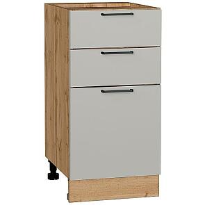 Шкаф нижний с 3-мя ящиками Флэт Light Grey In 2S/Дуб Вотан 816*400*478