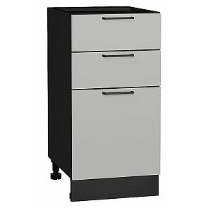 Шкаф нижний с 3-мя ящиками Флэт Light Grey In 2S/Graphite 816*400*478