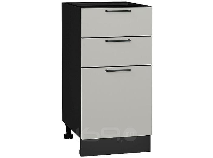 Шкаф нижний с 3-мя ящиками Флэт Light Grey In 2S/Graphite 816*400*478