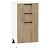 Шкаф нижний с 3-мя ящиками Флэт Natural Casella Oak 2S/Белый 816*400*478