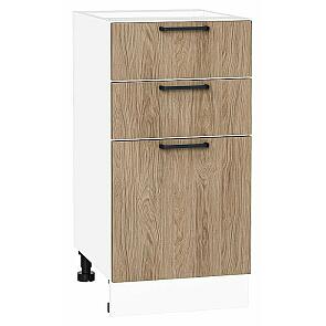 Шкаф нижний с 3-мя ящиками Флэт Natural Casella Oak 2S/Белый 816*400*478
