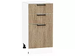 Шкаф нижний с 3-мя ящиками Флэт Natural Casella Oak 2S/Белый 816*400*478