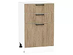 Шкаф нижний с 3-мя ящиками Флэт Natural Casella Oak 2S/Белый 816*500*478