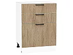 Шкаф нижний с 3-мя ящиками Флэт Natural Casella Oak 2S/Белый 816*600*478