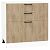 Шкаф нижний с 3-мя ящиками Флэт Natural Casella Oak 2S/Белый 816*800*478