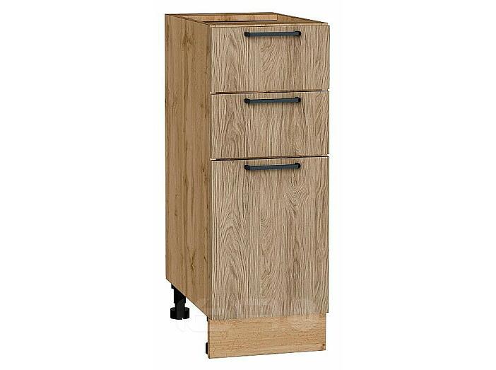 Шкаф нижний с 3-мя ящиками Флэт Natural Casella Oak 2S/Дуб Вотан 816*300*478