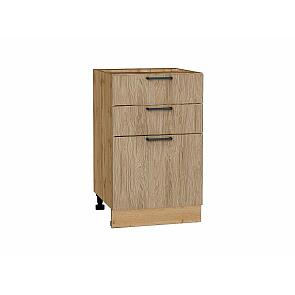 Шкаф нижний с 3-мя ящиками Флэт Natural Casella Oak 2S/Дуб Вотан 816*500*478