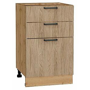 Шкаф нижний с 3-мя ящиками Флэт Natural Casella Oak 2S/Дуб Вотан 816*500*478