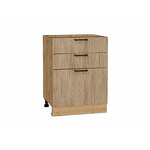 Шкаф нижний с 3-мя ящиками Флэт Natural Casella Oak 2S/Дуб Вотан 816*600*478