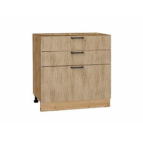 Шкаф нижний с 3-мя ящиками Флэт Natural Casella Oak 2S/Дуб Вотан 816*800*478