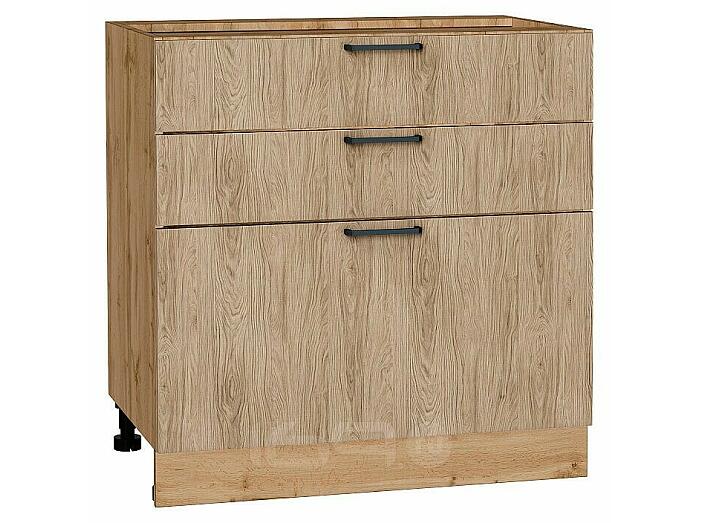 Шкаф нижний с 3-мя ящиками Флэт Natural Casella Oak 2S/Дуб Вотан 816*800*478