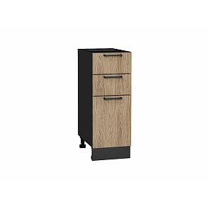 Шкаф нижний с 3-мя ящиками Флэт Natural Casella Oak 2S/Graphite 816*300*478