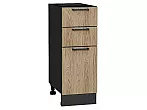 Шкаф нижний с 3-мя ящиками Флэт Natural Casella Oak 2S/Graphite 816*300*478