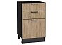 Шкаф нижний с 3-мя ящиками Флэт Natural Casella Oak 2S/Graphite 816*500*478