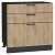 Шкаф нижний с 3-мя ящиками Флэт Natural Casella Oak 2S/Graphite 816*800*478