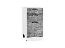 Шкаф нижний с 3-мя ящиками Флэт Temple Stone 2S Белый | 40 см