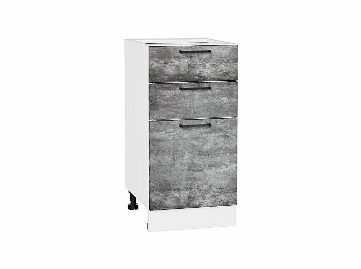 Шкаф нижний с 3-мя ящиками Флэт Temple Stone 2S/Белый 816*400*478