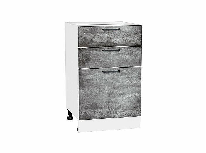 Шкаф нижний с 3-мя ящиками Флэт Temple Stone 2S/Белый 816*500*478