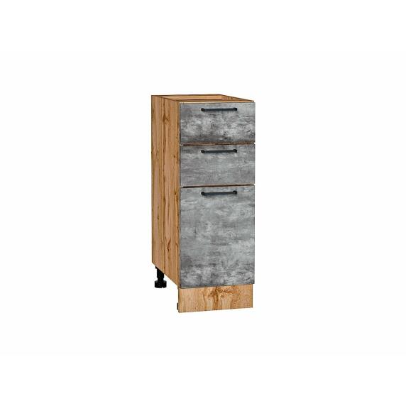Шкаф нижний с 3-мя ящиками Флэт Temple Stone 2S/Дуб Вотан 816*300*478