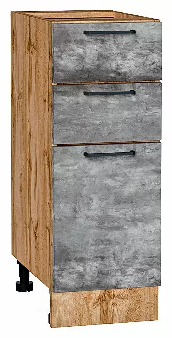Шкаф нижний с 3-мя ящиками Флэт Temple Stone 2S/Дуб Вотан 816*300*478