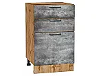 Шкаф нижний с 3-мя ящиками Флэт Temple Stone 2S/Дуб Вотан 816*500*478