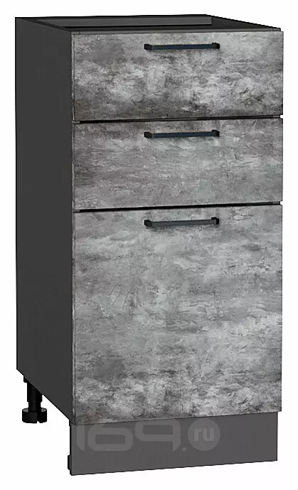 Шкаф нижний с 3-мя ящиками Флэт Temple Stone 2S/Graphite 816*400*478