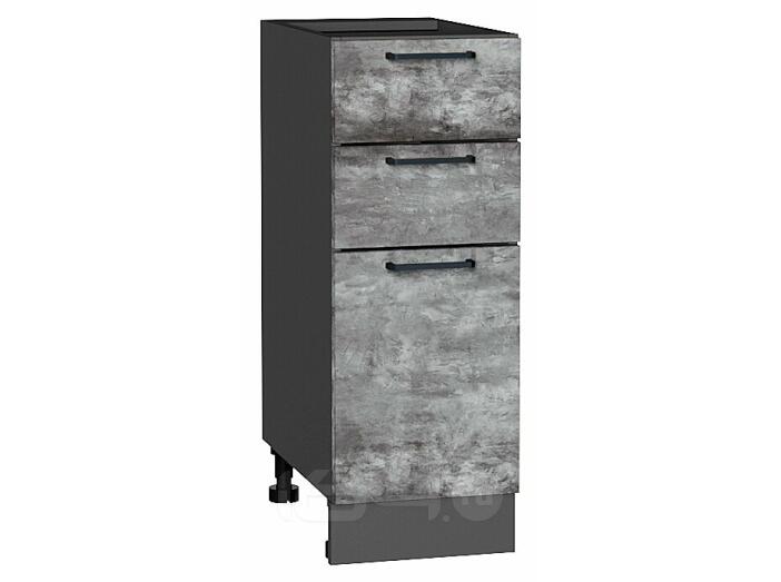 Шкаф нижний с 3-мя ящиками Флэт Temple Stone 2S/Graphite 816*300*478