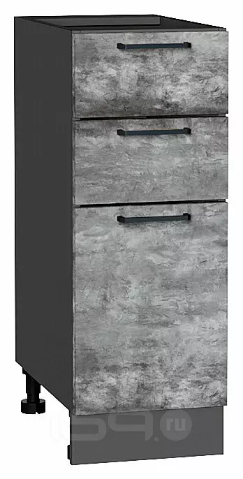 Шкаф нижний с 3-мя ящиками Флэт Temple Stone 2S/Graphite 816*300*478