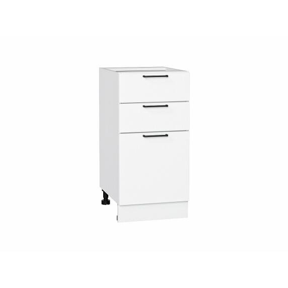 Шкаф нижний с 3-мя ящиками Флэт White In 2S/Белый 816*400*478