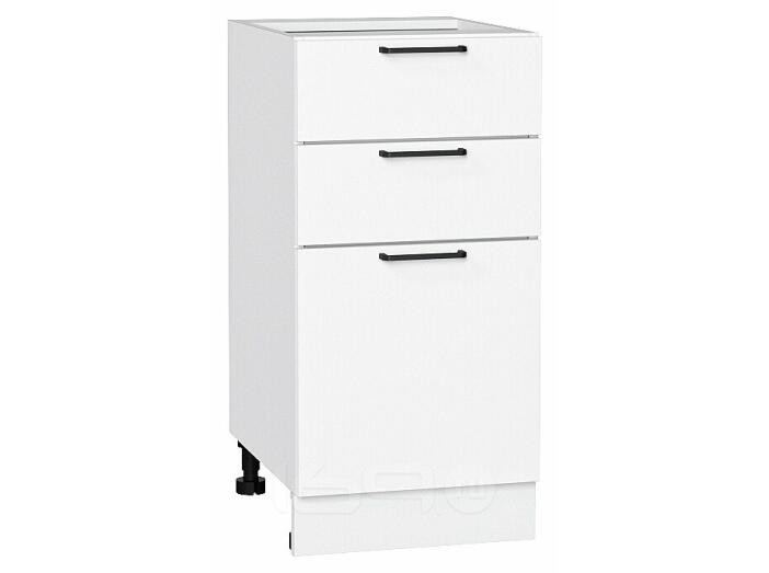 Шкаф нижний с 3-мя ящиками Флэт White In 2S/Белый 816*400*478